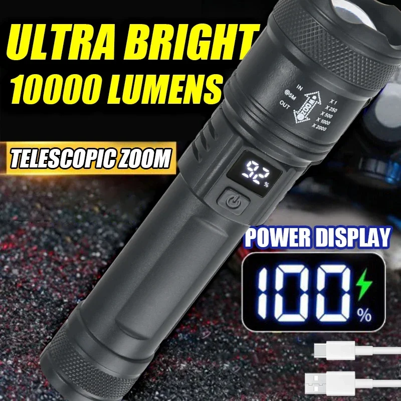 Fish Finder Battery - 9900lm leistungs starke LED-Taschenlampe Batterie Display
