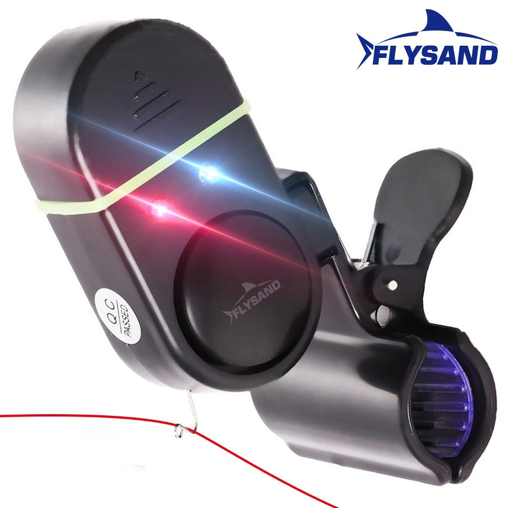 Bite Indicator - FLYSAND Fischbiss-Köder-Alarm, Alarmton, Glocke, 2 LEDs,
